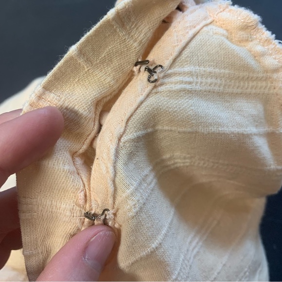 Free People 100% Cotton Peach Button Down Summer Maxi Dress Size Medium - Picture 6 of 6